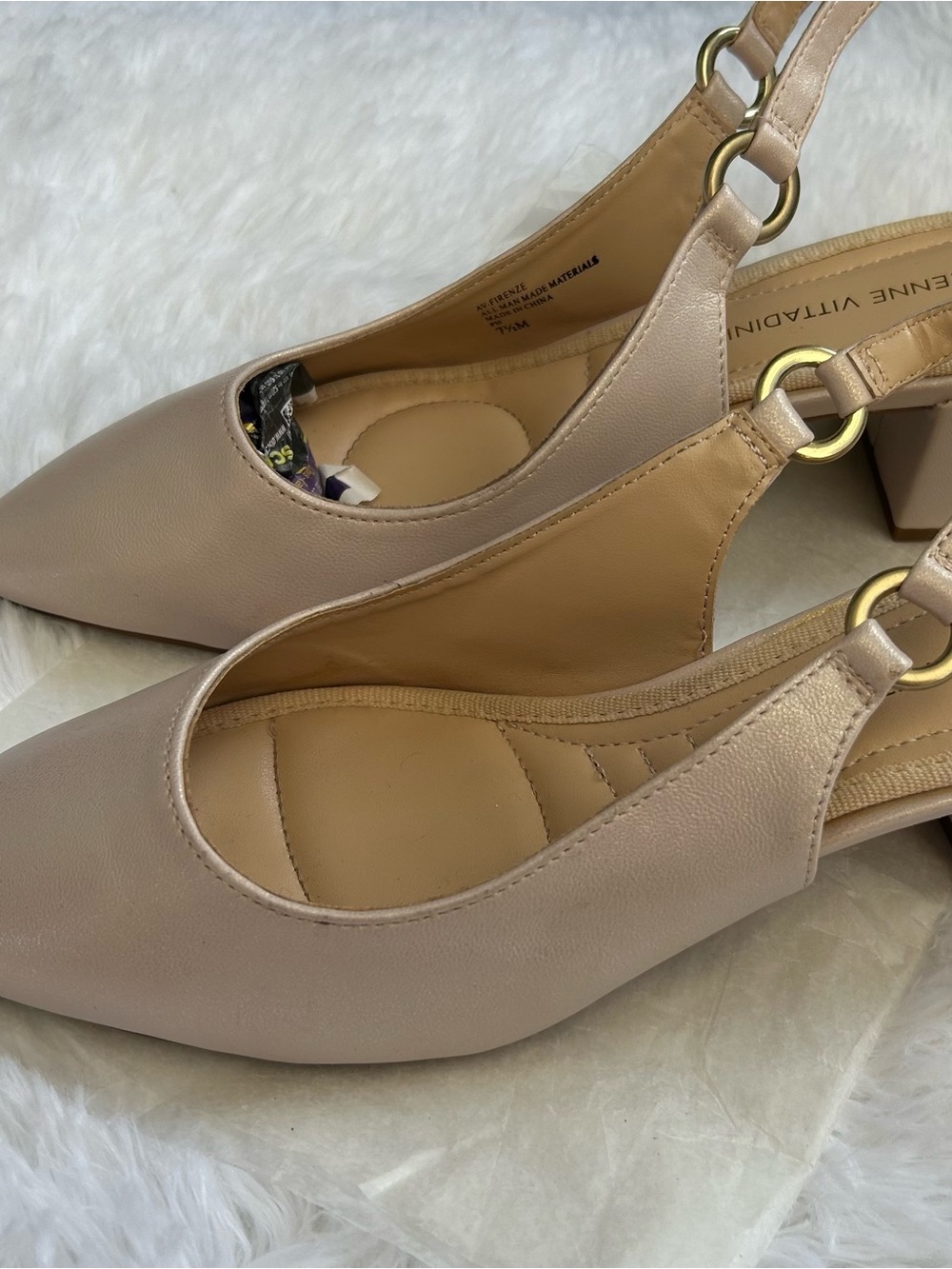 Adrienne Vittadini Womens Pale Pink Block Heel Pump Size 7.5